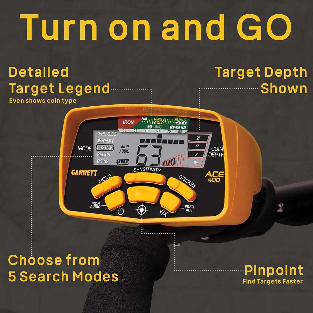 Metal Detector with Waterproof Coil and Carry Bag D273114