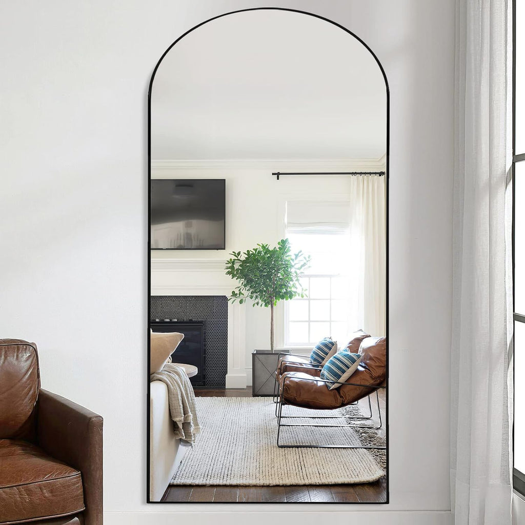 71''x31'' Black Arched Floor Mirror P434603