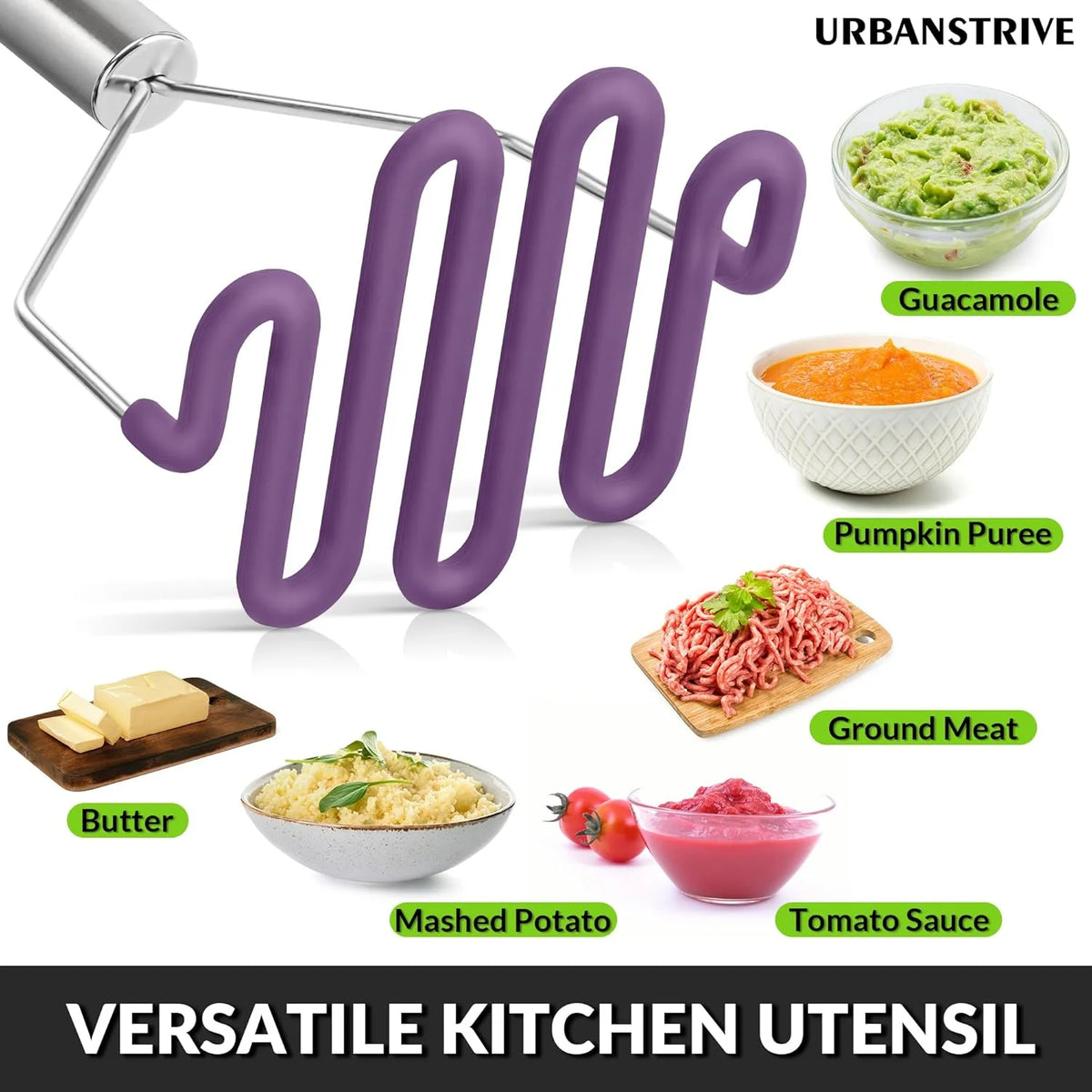Stainless steel silicone potato mash maker W555793