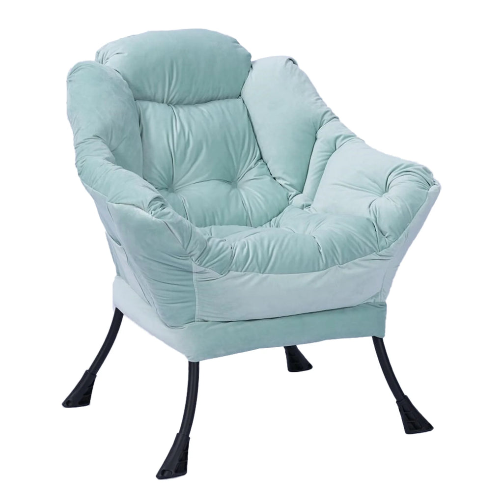 Green Upholstered Fabric Accent Chair with Ottoman C38925