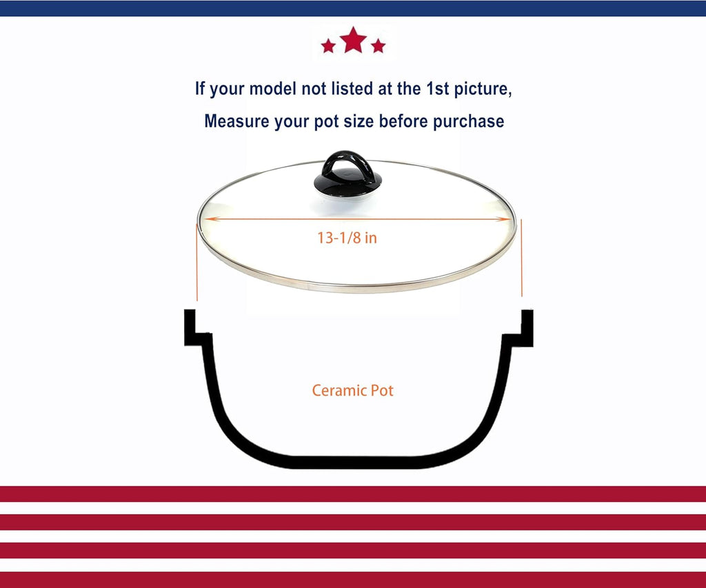 Oval glass lid for 8qt slow cooker F7996