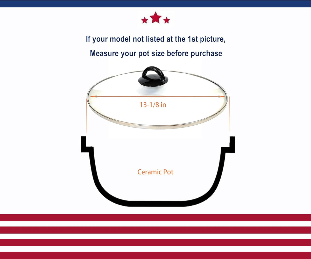 Oval glass lid for 8qt slow cooker F7996