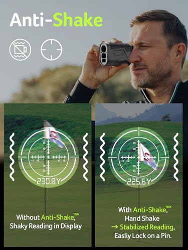 Golf Rangefinder with Slope, 6X Magnification, Rechargeable Battery B6166