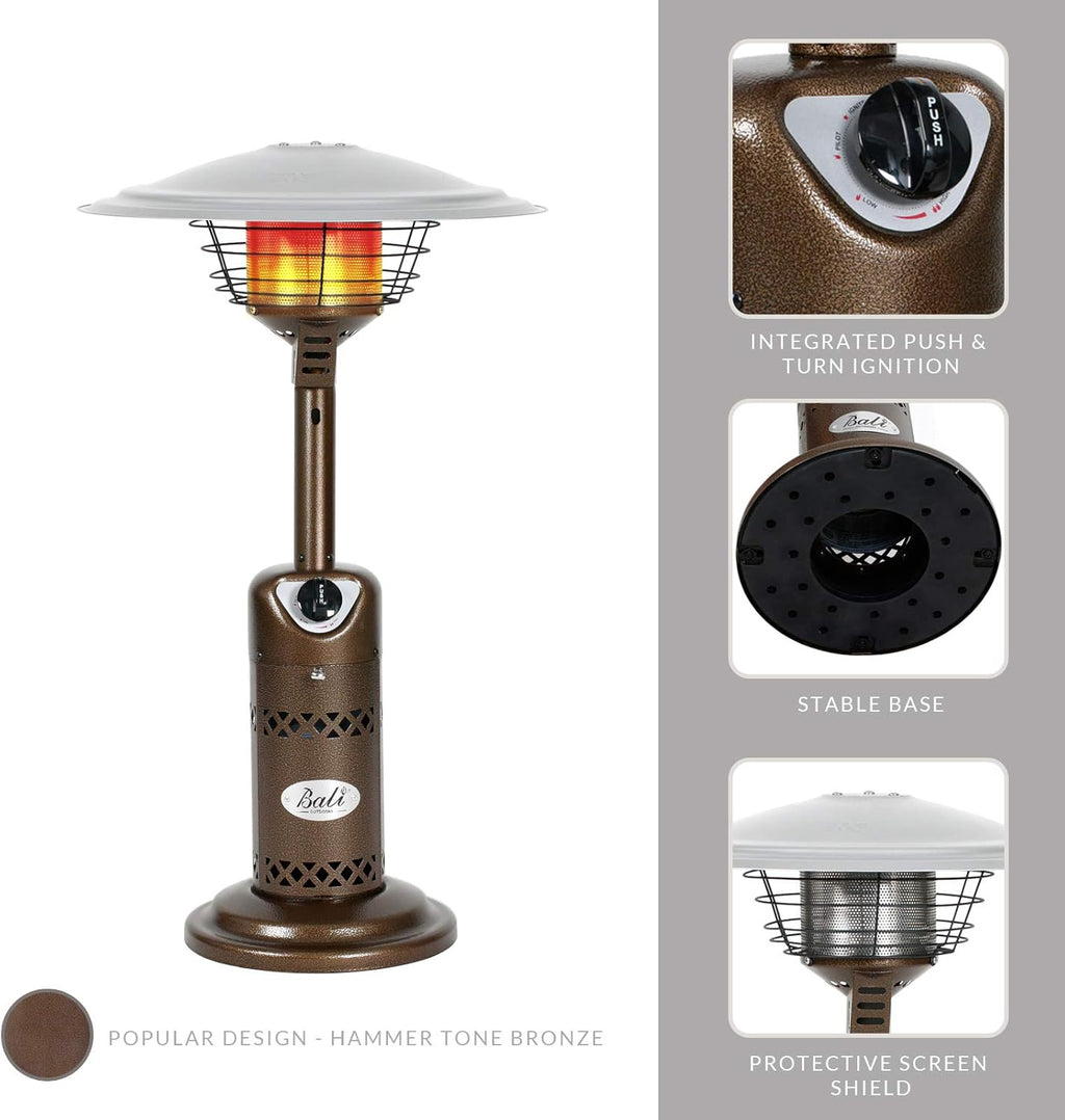 Patio Heater Gas Portable Tabletop Heater Propane with Adjustable Thermostat G57011