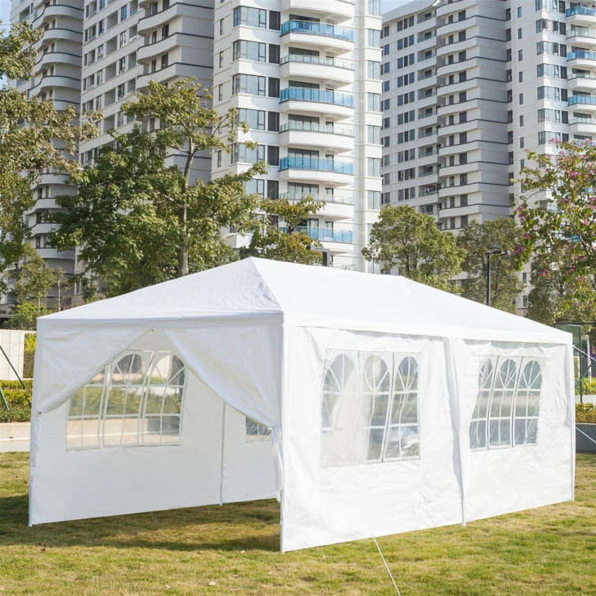 10x30ft White Canopy Tent with 7 Removable Sidewalls R2281