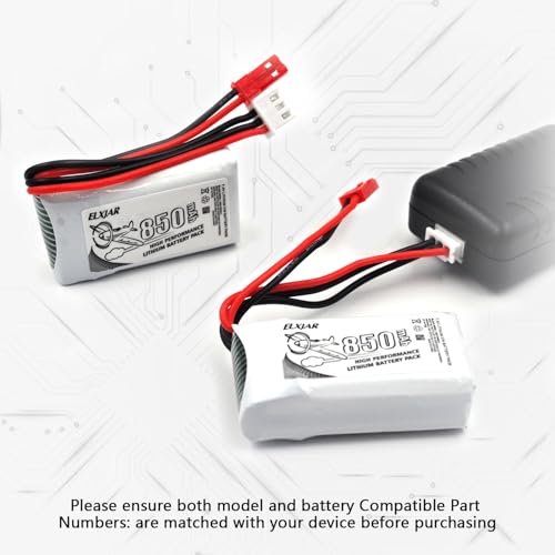 7.4V 850mAh LiPo Battery with JST Plug I1399