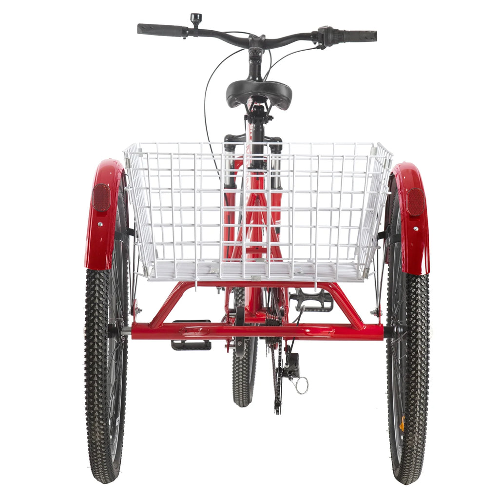 Mountain Tricycle 3 Wheeled 7-Speed 24 inch 26 inch 27.5 inch Disc Brakes Cargo Basket G3417