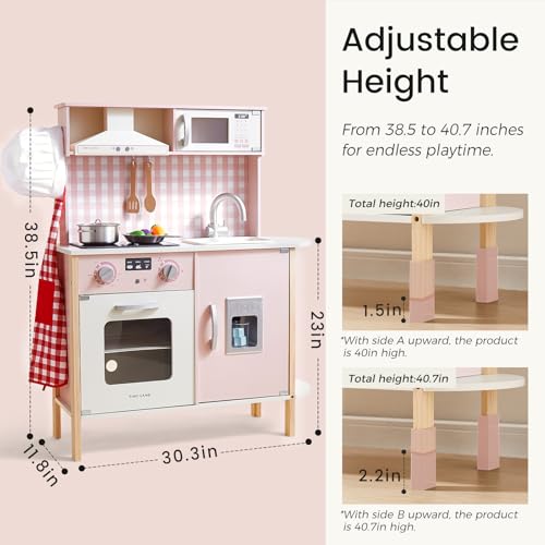 Wooden Kids Play Kitchen with Real Lights & Sounds C47377