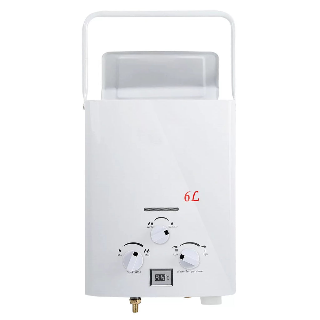6L Portable Tankless Water Heater 1.6 GPM LPG with Digital Display V489027