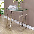 Chrome Glass Top End Table V156329