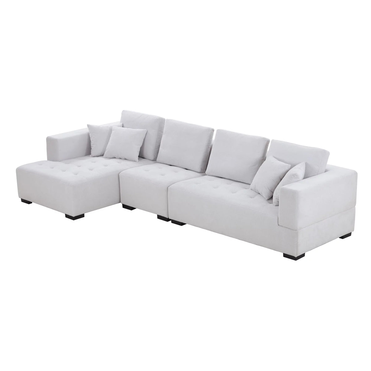 134'' Beige L-Shape Sectional Sofa Q11576
