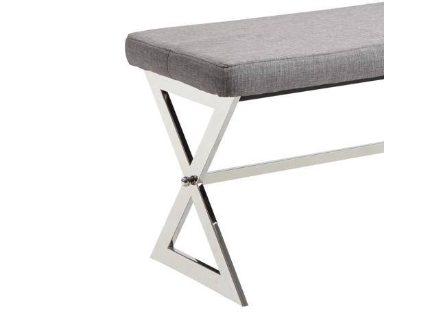 Grey Linen X-Base Bench O99019
