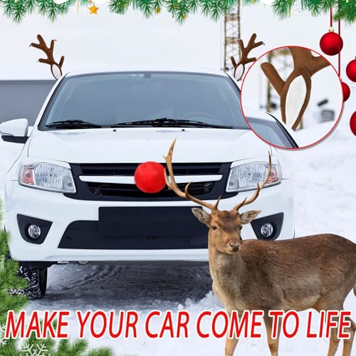 Christmas Car Reindeer Antlers with Ears and Nose Plush Kit I830