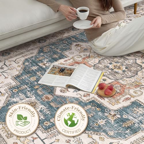 10x14 Washable Vintage Area Rug E795