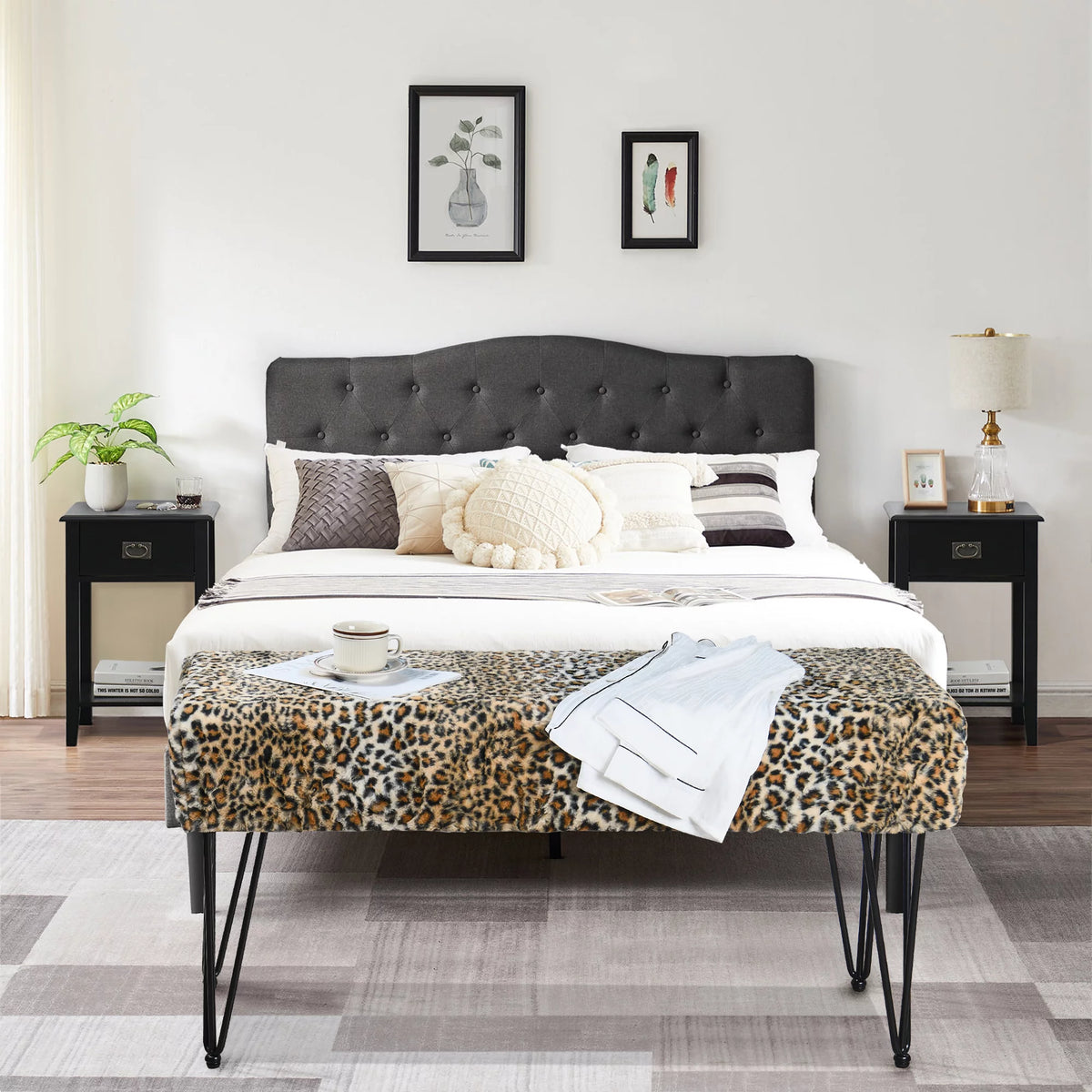 Faux Fur Ottoman A67532