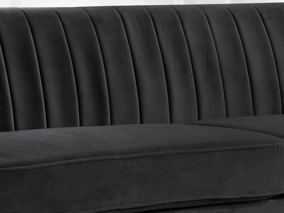 Velvet Loveseat - Black L4234