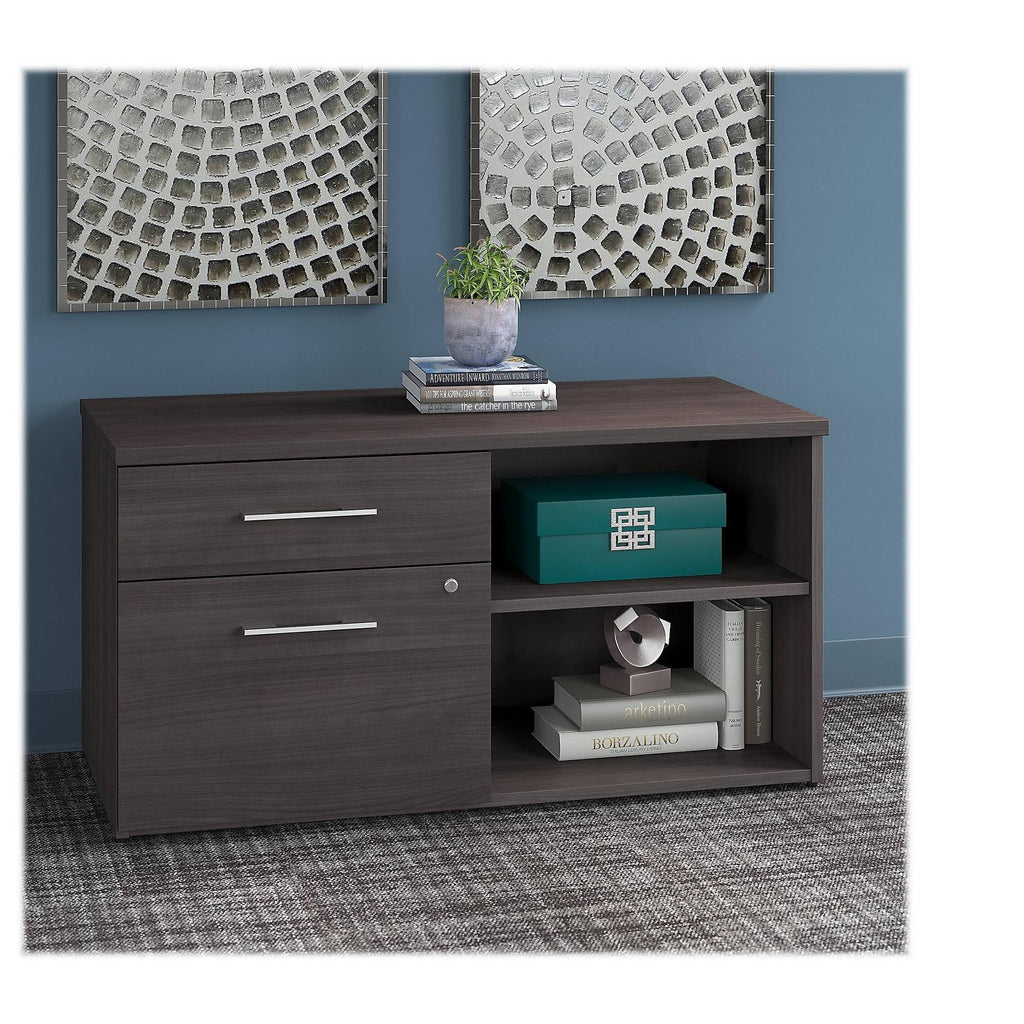 Storm Gray Storage Cabinet with Drawers and Shelves U216908