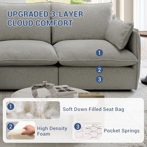 Dark Gray Waterproof Down Filled 5 Seater Modular Sectional Sofa C235509