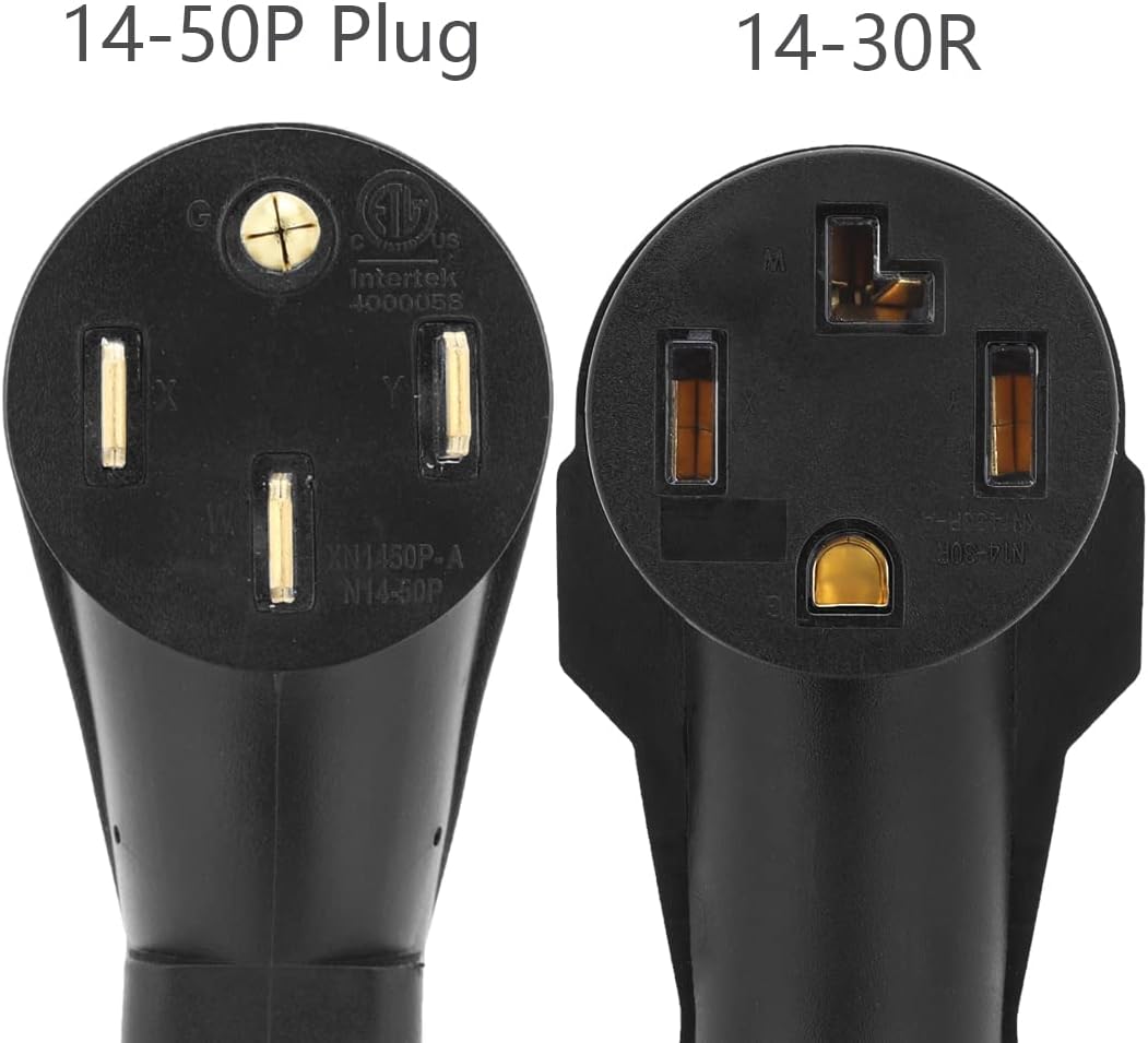 14-50P to 14-30R Adapter Cord, 50Amp to 30Amp Dryer Power Adapter Cable, 1 Foot Z926082