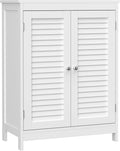 White Bathroom Storage Cabinet with Double Shutter Doors and Adjustable Shelf L591
