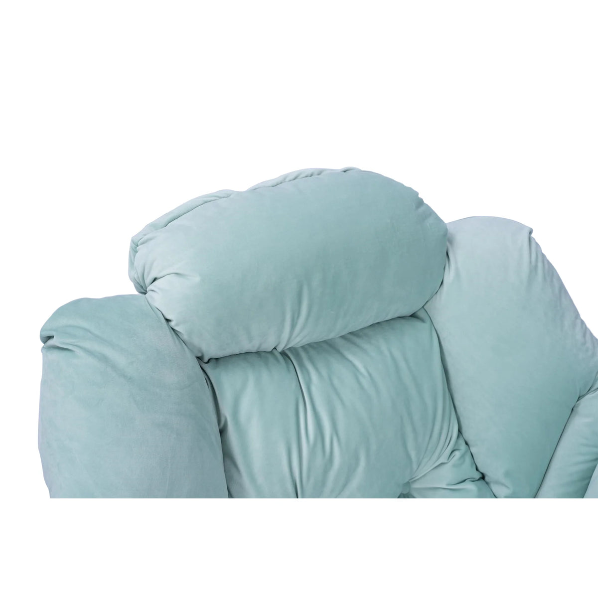 Green Upholstered Fabric Accent Chair with Ottoman C38925