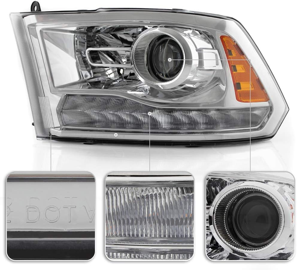 Chrome Headlights Pair Set Left+Right J734