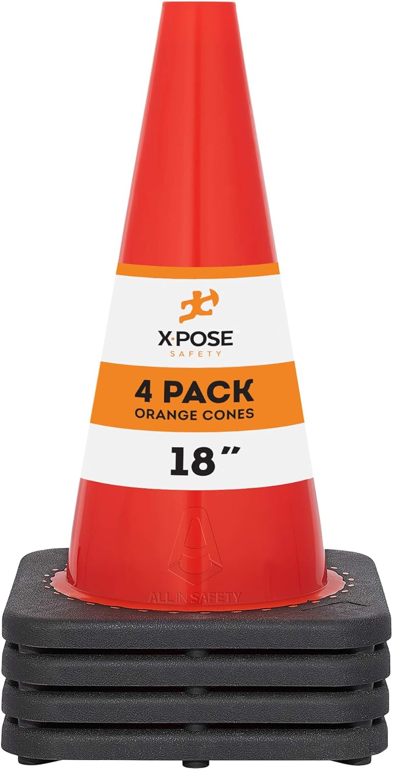 18 Inch Orange PVC Safety Cone Pack of 2 K3451