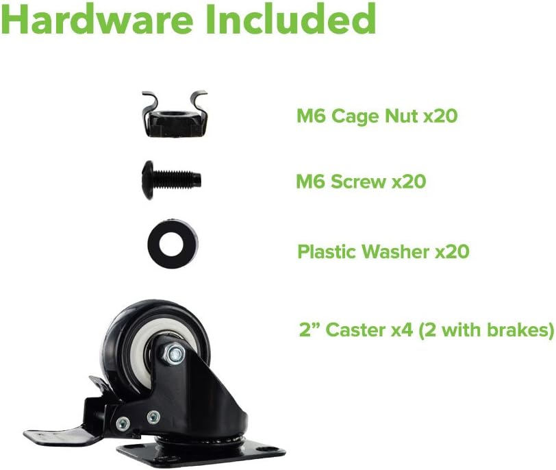 4ft 22U 2-Post Network Server Rack with Casters X62600