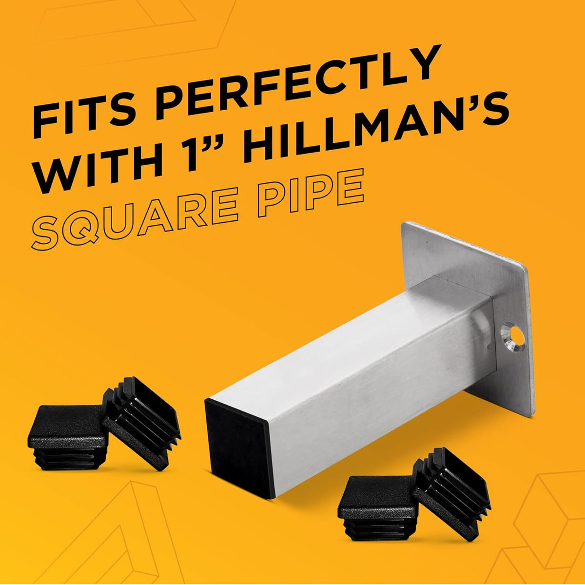 1 Inch Square Black Plastic Plug Insert, 100 Pack B75729