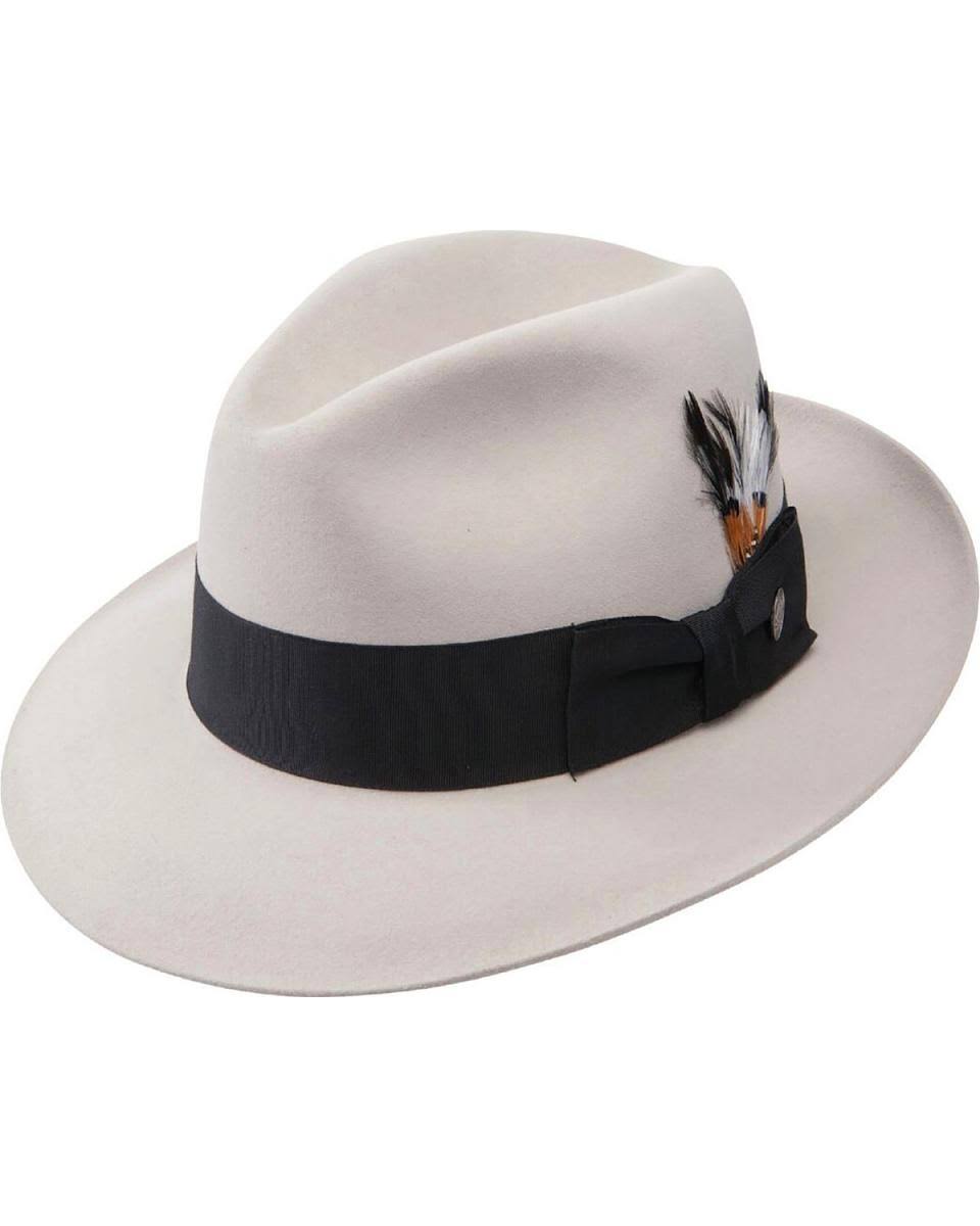 Gray Fur Felt Fedora Hat Q62036