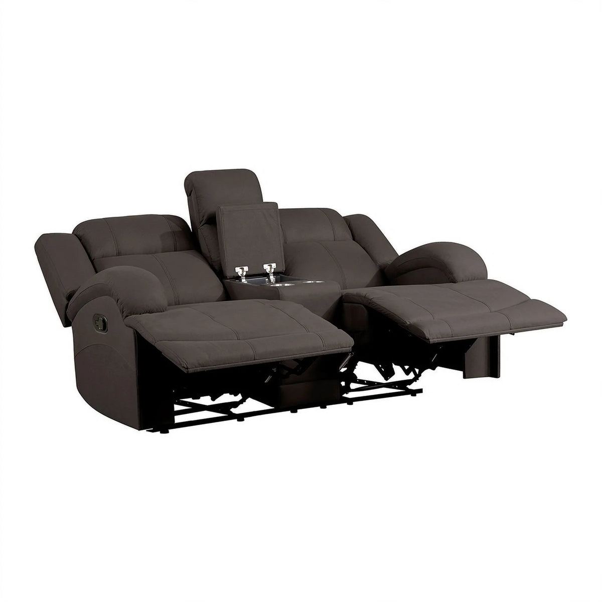 Chocolate Microfiber 2-Piece Manual Reclining Sofa Set N81365
