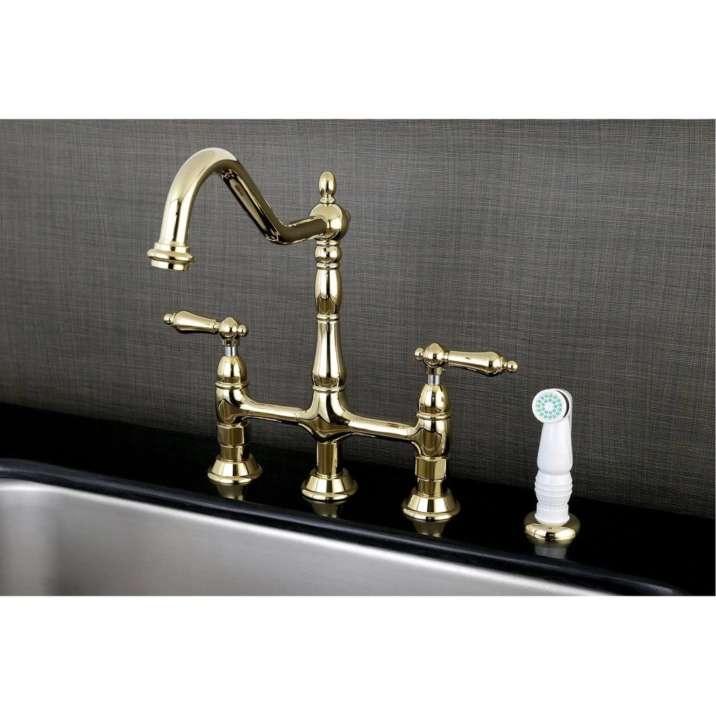 Satin Nickel Kitchen Faucet with Side Sprayer H352