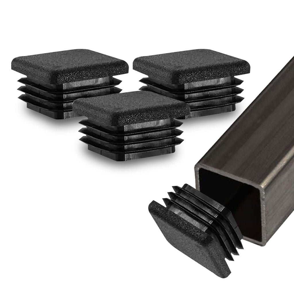 1 Inch Square Black Plastic Plug Insert, 100 Pack B75729
