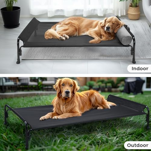 Large Elevated Dog Bed with Removable Headrest Bolster J4884