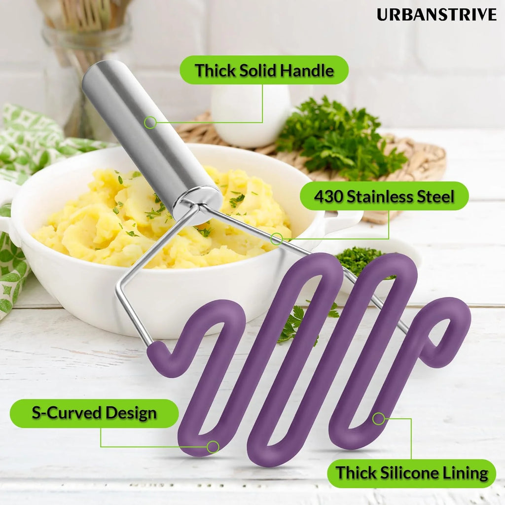 Stainless steel silicone potato mash maker W555793