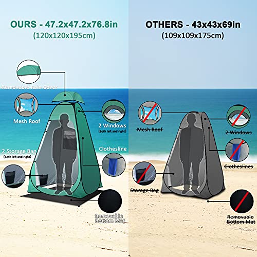 Pop-Up Privacy Tent Camping Portable Toilet Tent Outdoor Bathroom Changing Dressing Room Instant Privacy Shelters Extra-Tall UPF 50+ V8068