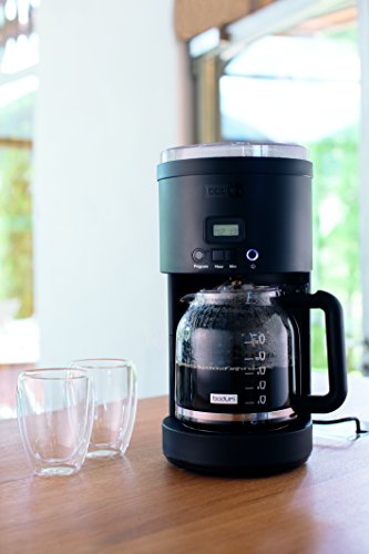 Black 12 Cup Programmable Coffee Machine with Borosilicate Glass Carafe E35670