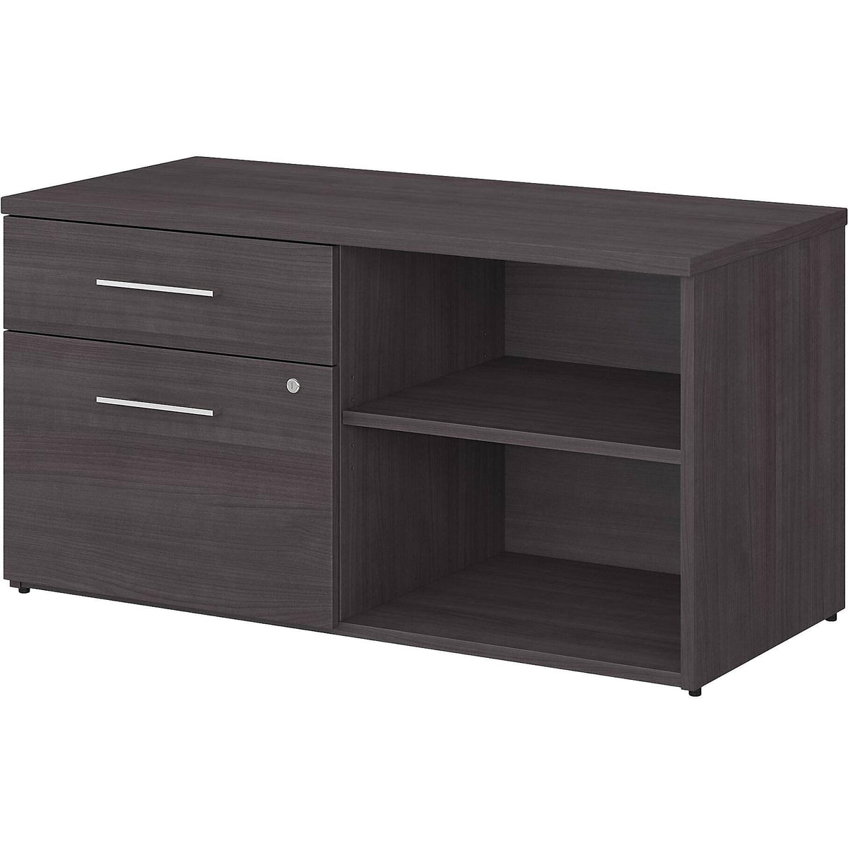 Storm Gray Storage Cabinet with Drawers and Shelves U216908