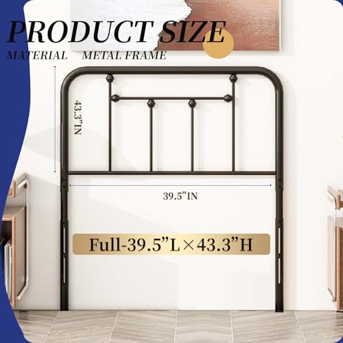 Twin Size Metal Headboard Black Steel G744532