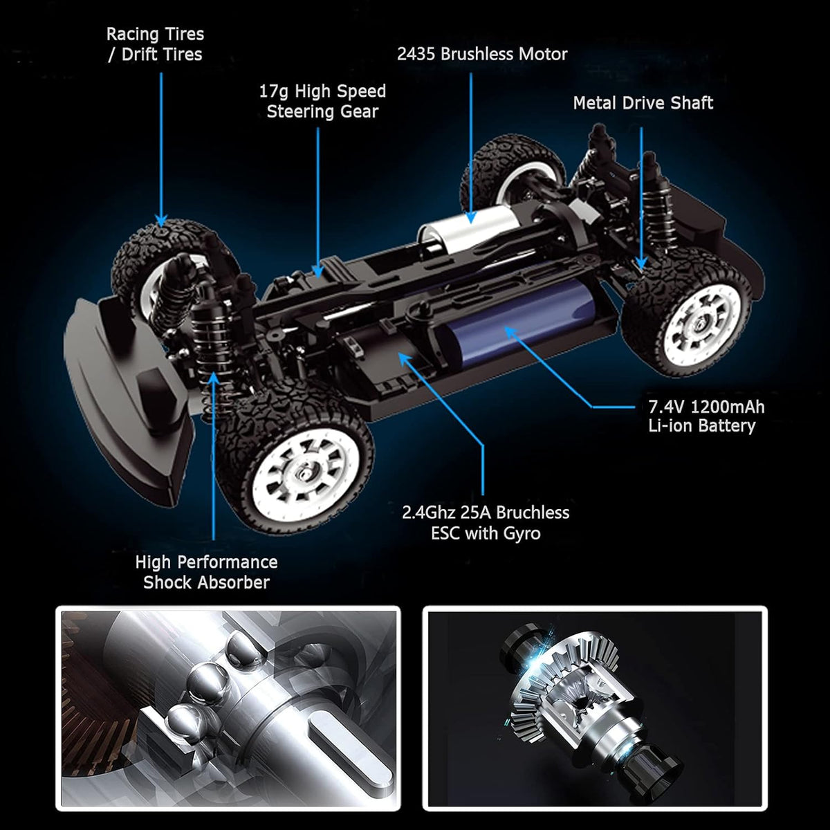 1:16 2.4G 4WD Brushless RC Drift Car X383