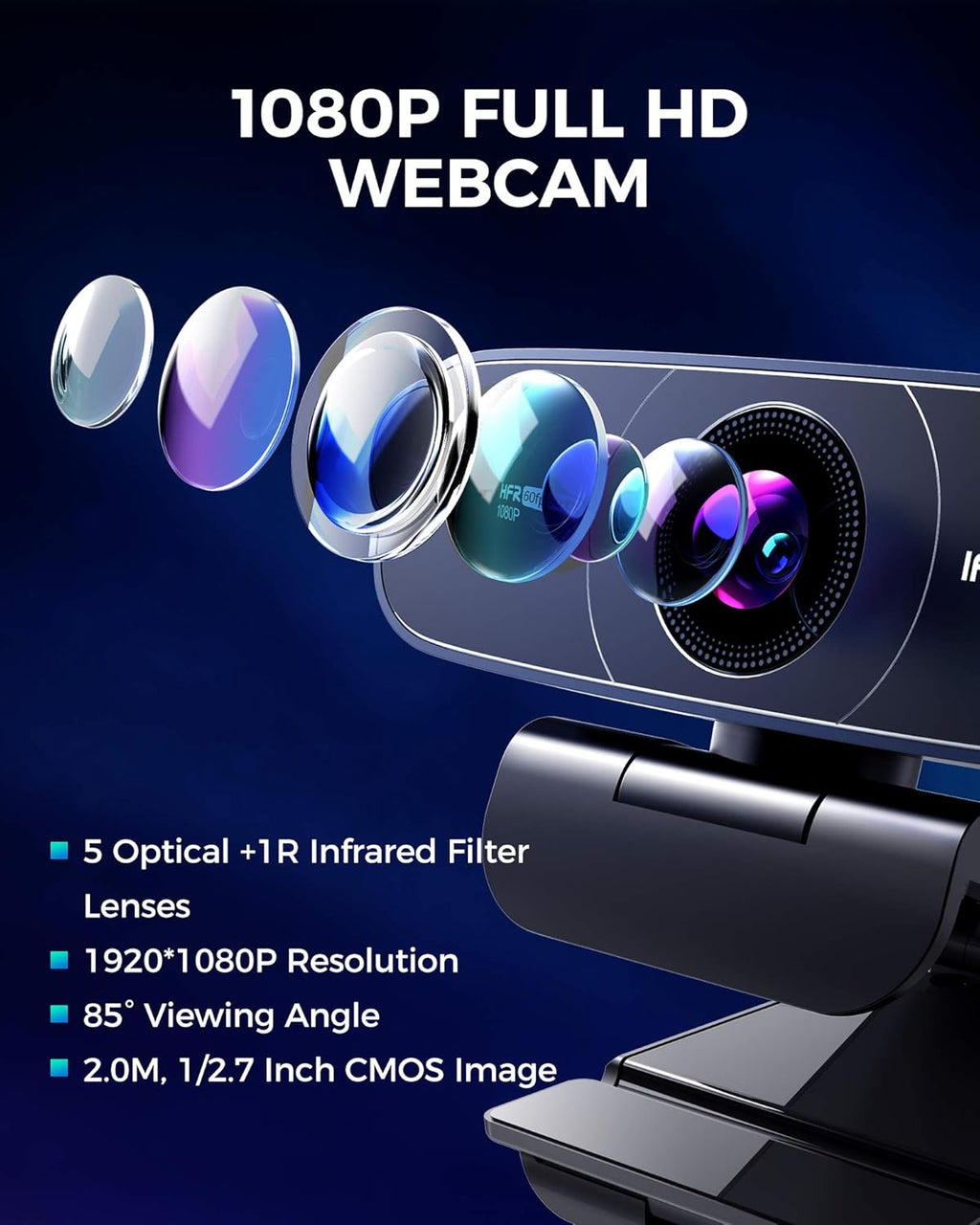 1080p 60fps Webcam with Microphone Z233808