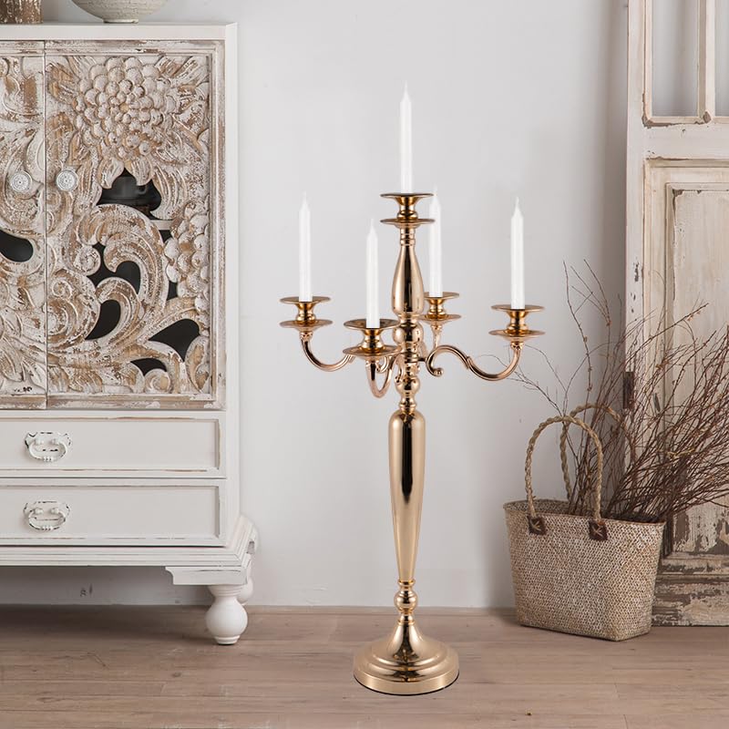 4Pcs 5 Arm Gold Metal Candelabra Y1613