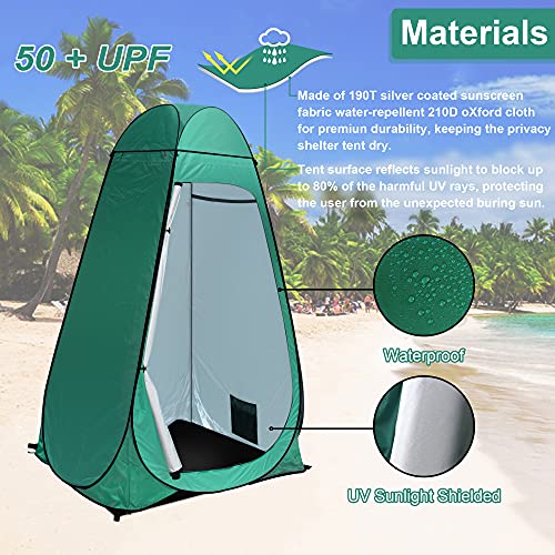Pop-Up Privacy Tent Camping Portable Toilet Tent Outdoor Bathroom Changing Dressing Room Instant Privacy Shelters Extra-Tall UPF 50+ V8068