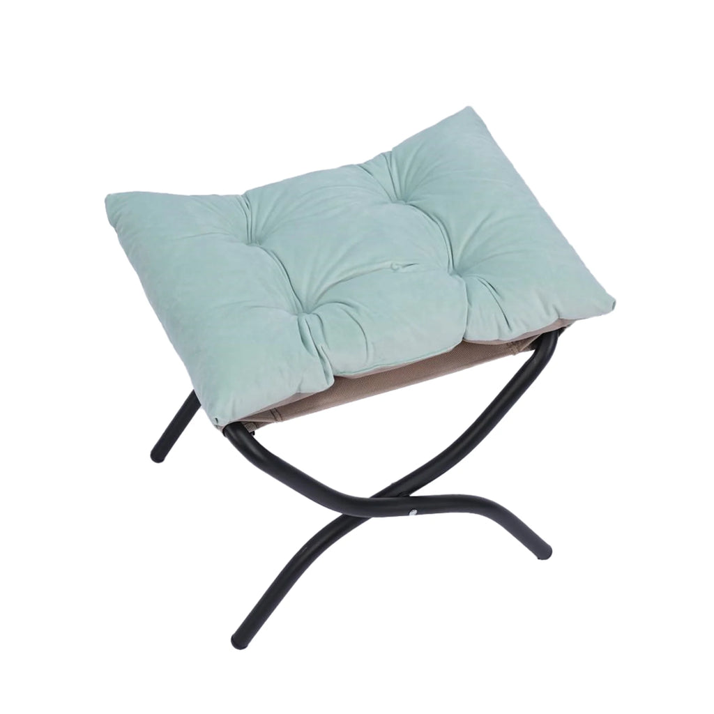 Green Upholstered Fabric Accent Chair with Ottoman C38925