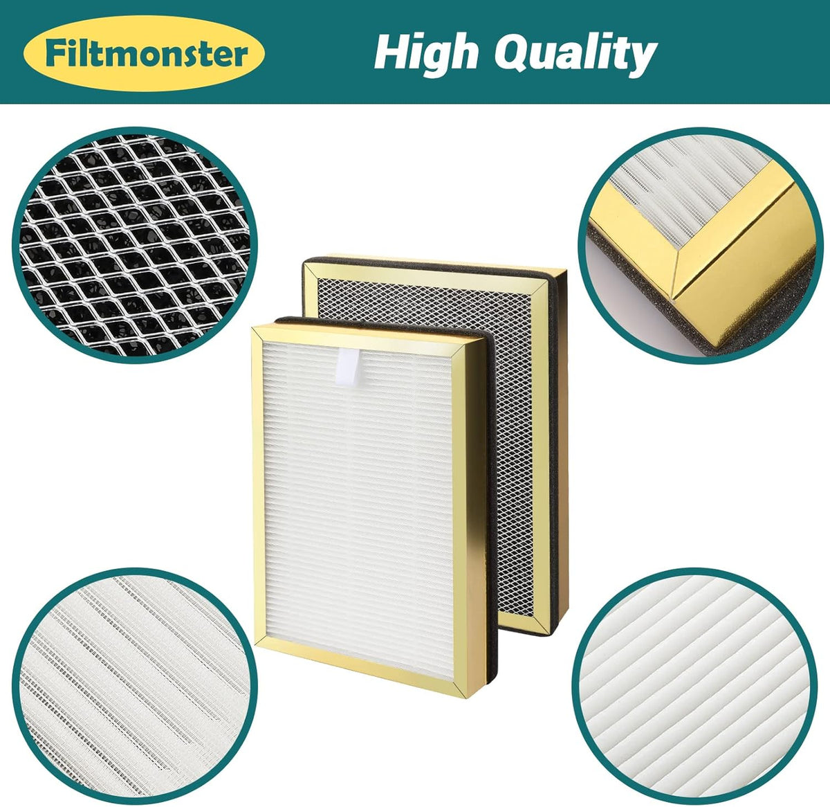2 Set H13 True HEPA Replacement Filter D4015