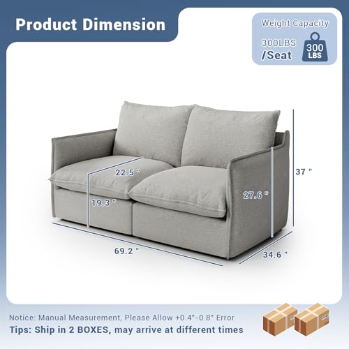 Dark Gray Waterproof Down Filled 5 Seater Modular Sectional Sofa C235509