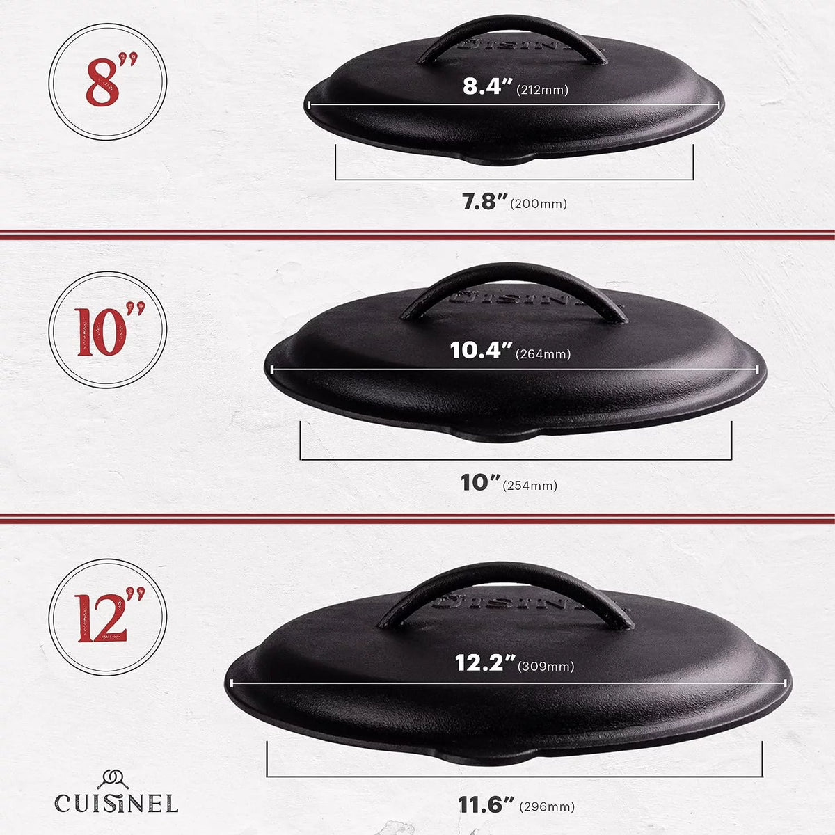 Pre-Seasoned Cast Iron Skillet Set with Lids O79836