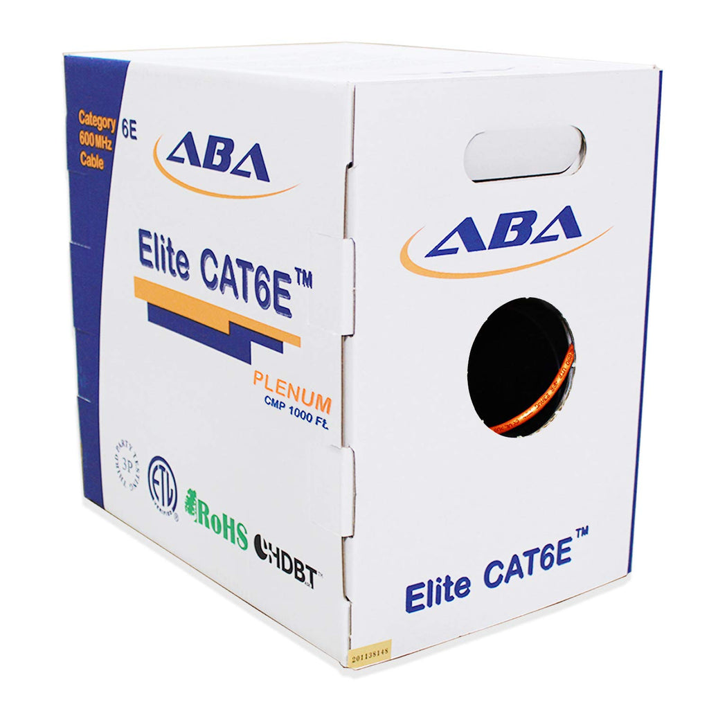 Cat6e Plenum 23AWG UTP 1000 Feet Solid Pure Copper Cable I682463