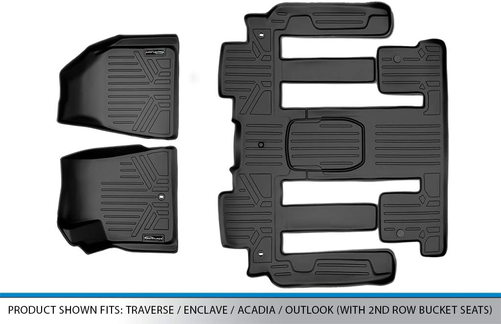 Black 2 Row Floor Mat Liner Set M4905