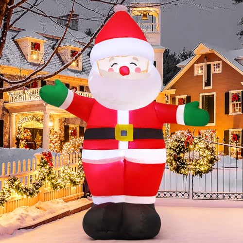 5 FT Christmas Inflatables Santa Claus Outdoor Decorations Blow Up Yard Standing Santa with Built-in LEDs J8012